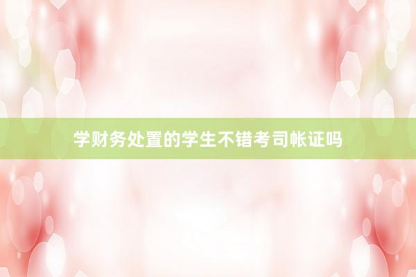 学财务处置的学生不错考司帐证吗