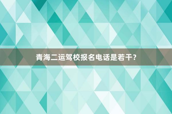 青海二运驾校报名电话是若干？
