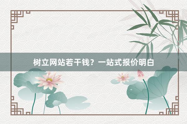 树立网站若干钱？一站式报价明白