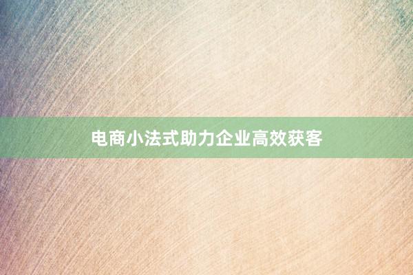 电商小法式助力企业高效获客
